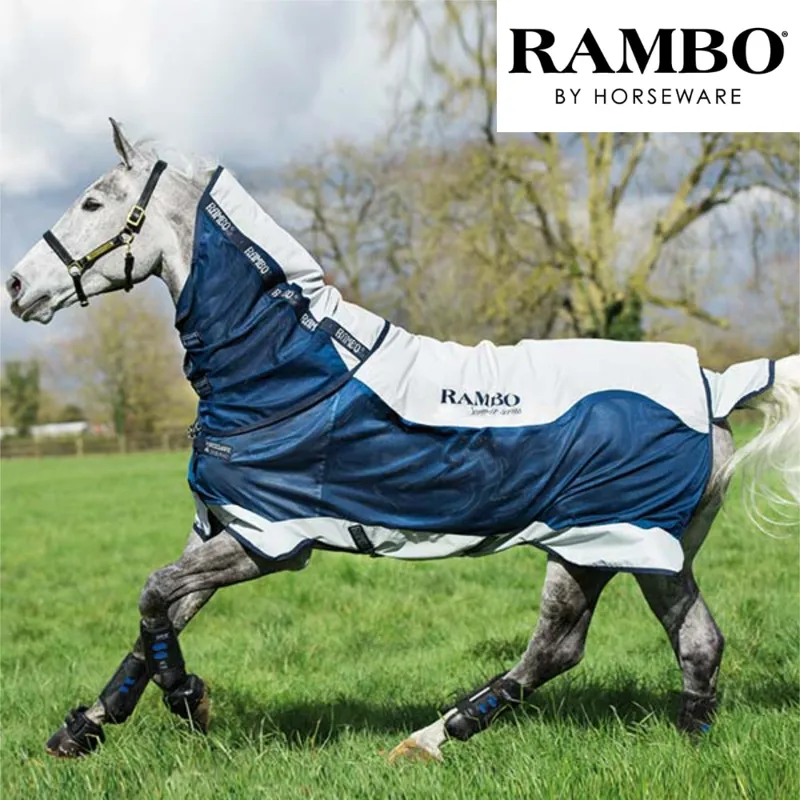 Horseware Rambo Summer Series Turnout - Navy/Grey